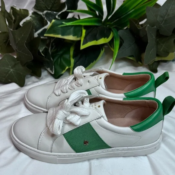 Kate Spade White and Green Sneakers - Picture 3 of 7